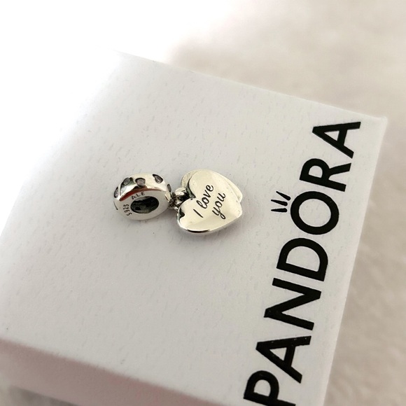 PANDORA Mom Script Heart Dangle Charm - Picture 6 of 8